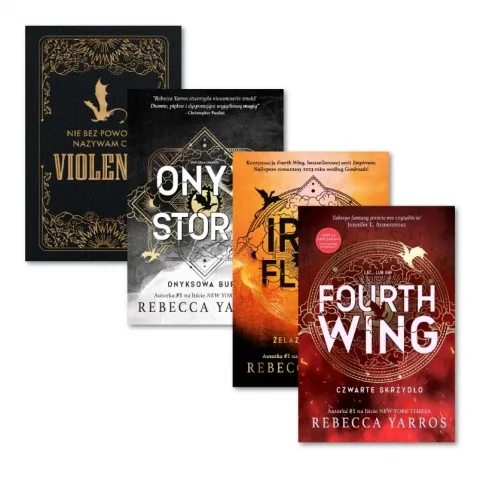 Bezpieczne zakupy Smoczy Pakiet Empireum: Fourth Wing + Iron Flame + Onyx Storm + Dziennik