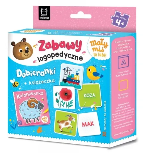 Mały miś to lubi! Zabawy logopedyczne. Dobieranki + książeczka Oferta